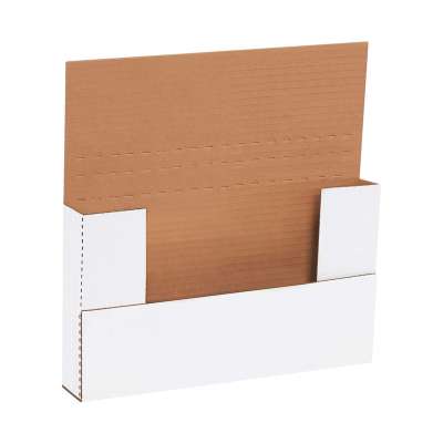 Corrugated Easy Fold Mailer 9-5/8" Length x 6-5/8" Width x 1-1/4" Height  White (Bundle of 50)