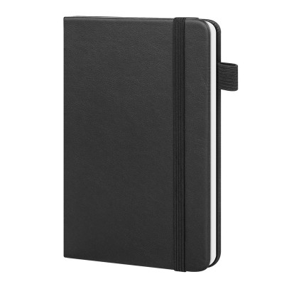 A6 small promotional PU leather traveler pocket notebook with pen loop