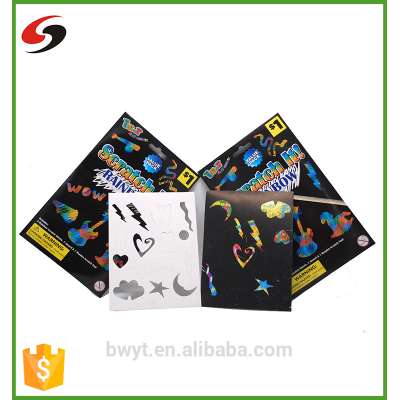 Hot Sale Scraping Drawing Paper Painting Scratch Art Paper Coloring Cards Scraping Drawing Toys for Children